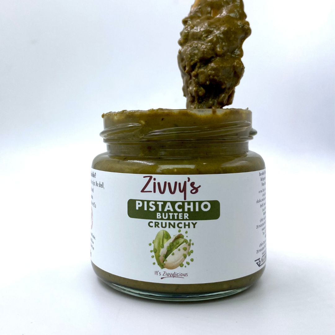เนยพิสตาชิโอกรุบกรอบ – ทำด้วยมือ ทำจากพิสตาชิโอ 100% ไม่มีสารเติมแต่ง | Zivvy's