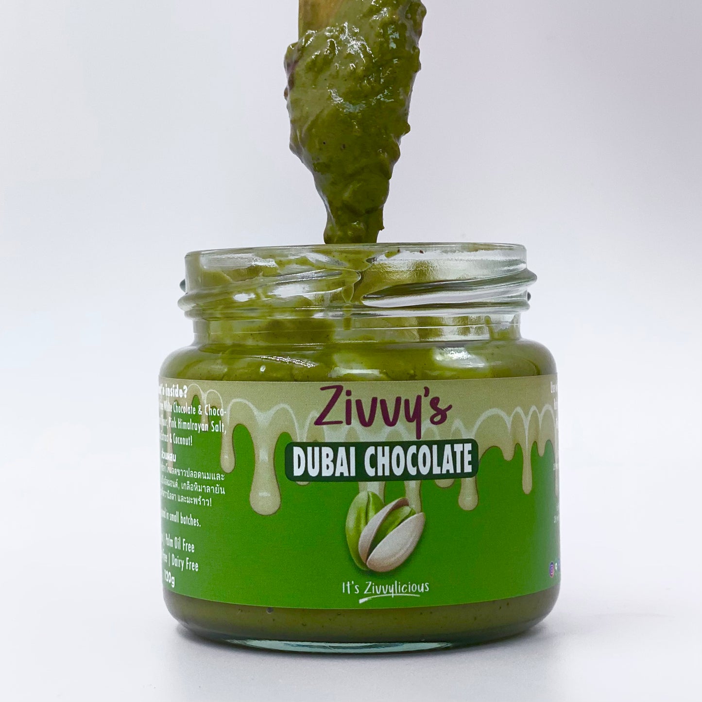 Pistachio Dubai Chocolate with White and Dark Chocolate and Roasted Shredded Coconut as Kunafa | Zivvy's