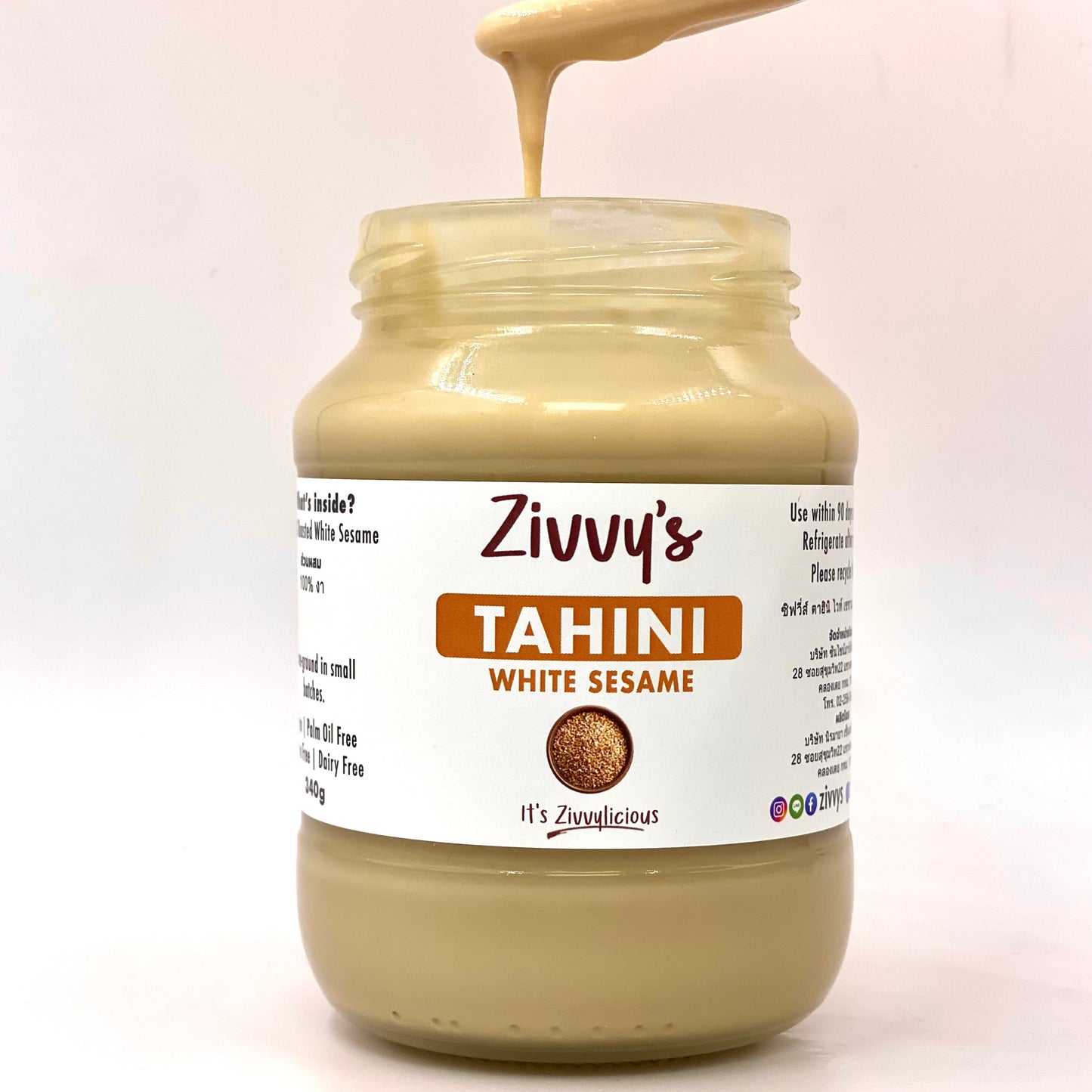 Tahini - White Sesame | 100% Pure Stone-Ground for Rich Flavor and Versatility | Zivvy's