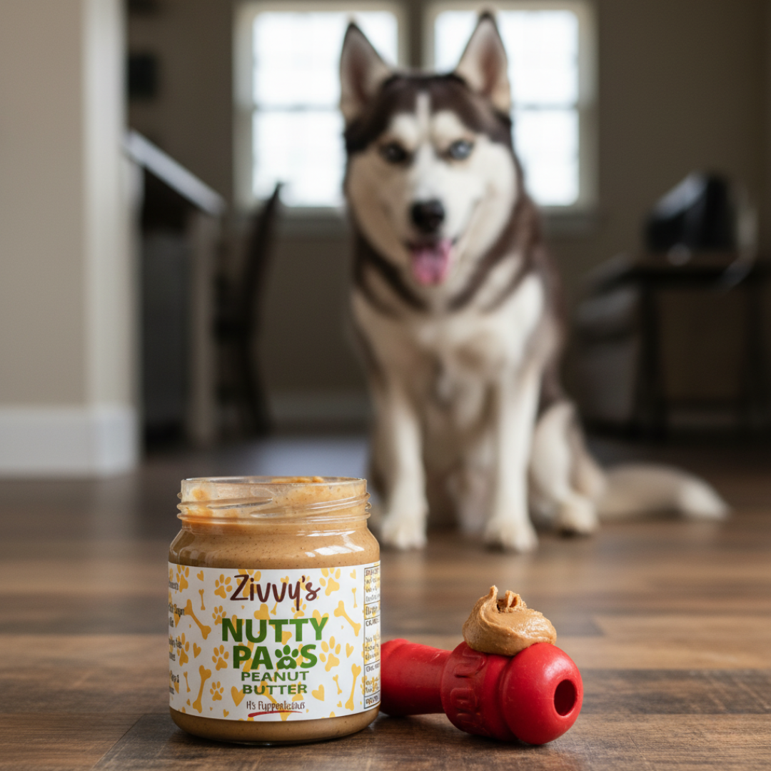 Nutty Paws for Dogs - เนยถั่วลิสงผสมเมล็ดฟักทองและเมล็ดเจีย | Zivvy's