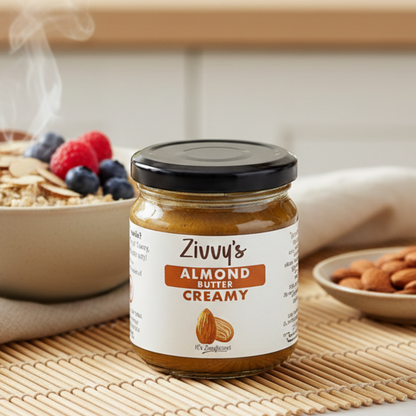 Creamy Almond Butter – Stone-Ground, Roasted Almonds, No Additives | Zivvy's