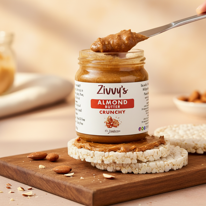 Crunchy Almond Butter – Extra Crunch, Roasted Almonds, 100% Pure | Zivvy's