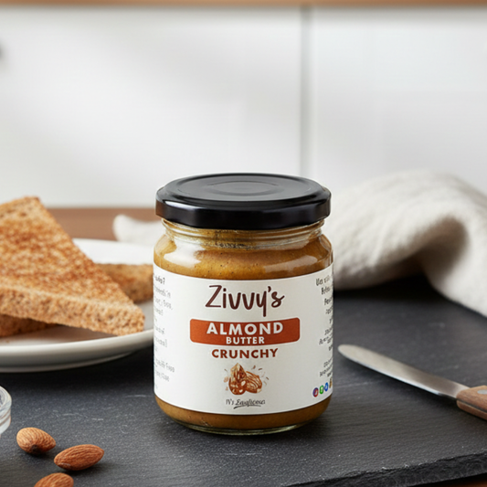 เนยอัลมอนด์กรุบกรอบ – อัลมอนด์คั่ว 100% บริสุทธิ์ | Zivvy's