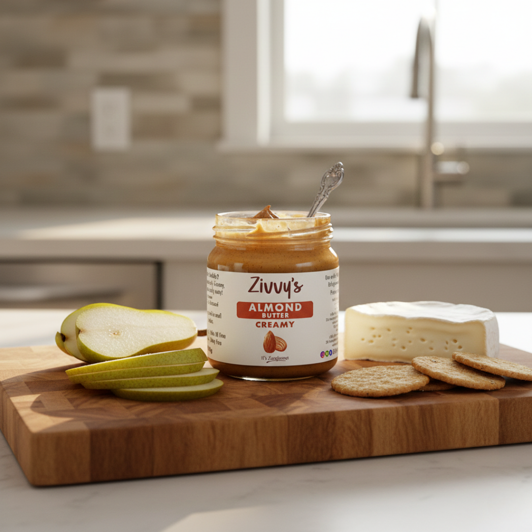 Creamy Almond Butter – Stone-Ground, Roasted Almonds, No Additives | Zivvy's