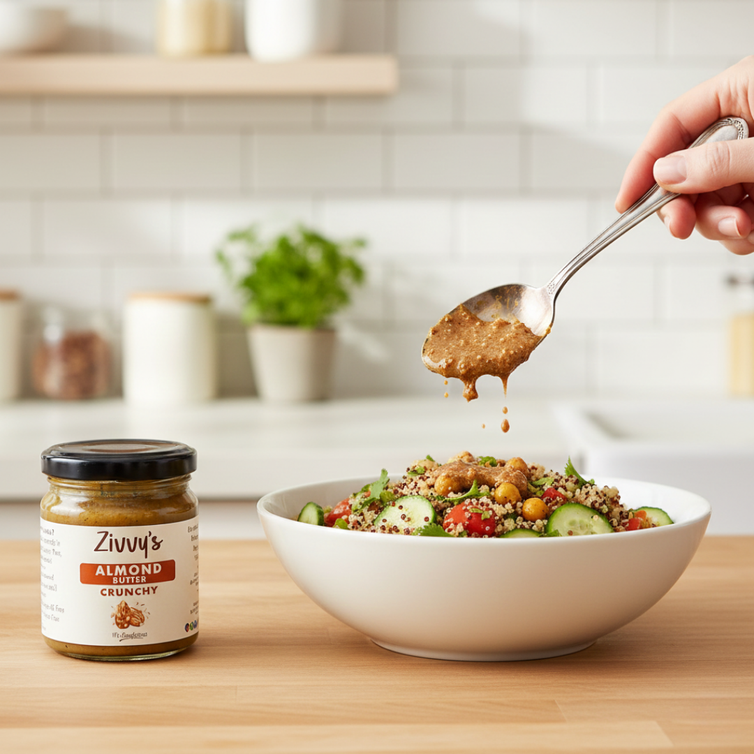 Crunchy Almond Butter – Extra Crunch, Roasted Almonds, 100% Pure | Zivvy's