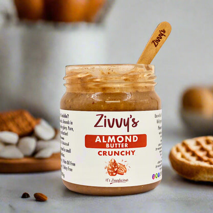 Crunchy Almond Butter – Extra Crunch, Roasted Almonds, 100% Pure | Zivvy's