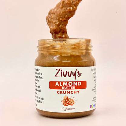 Crunchy Almond Butter – Extra Crunch, Roasted Almonds, 100% Pure | Zivvy's