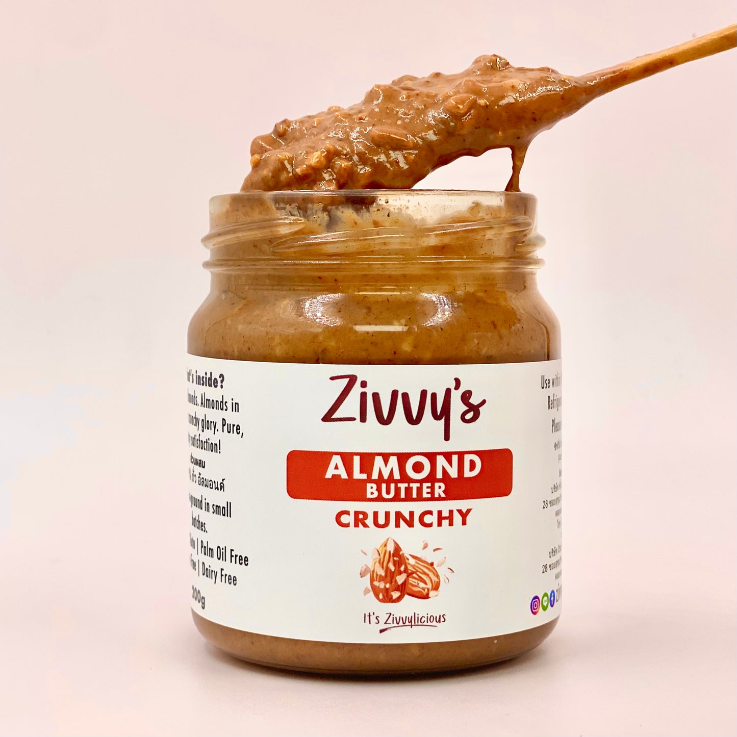 Crunchy Almond Butter – Extra Crunch, Roasted Almonds, 100% Pure | Zivvy's