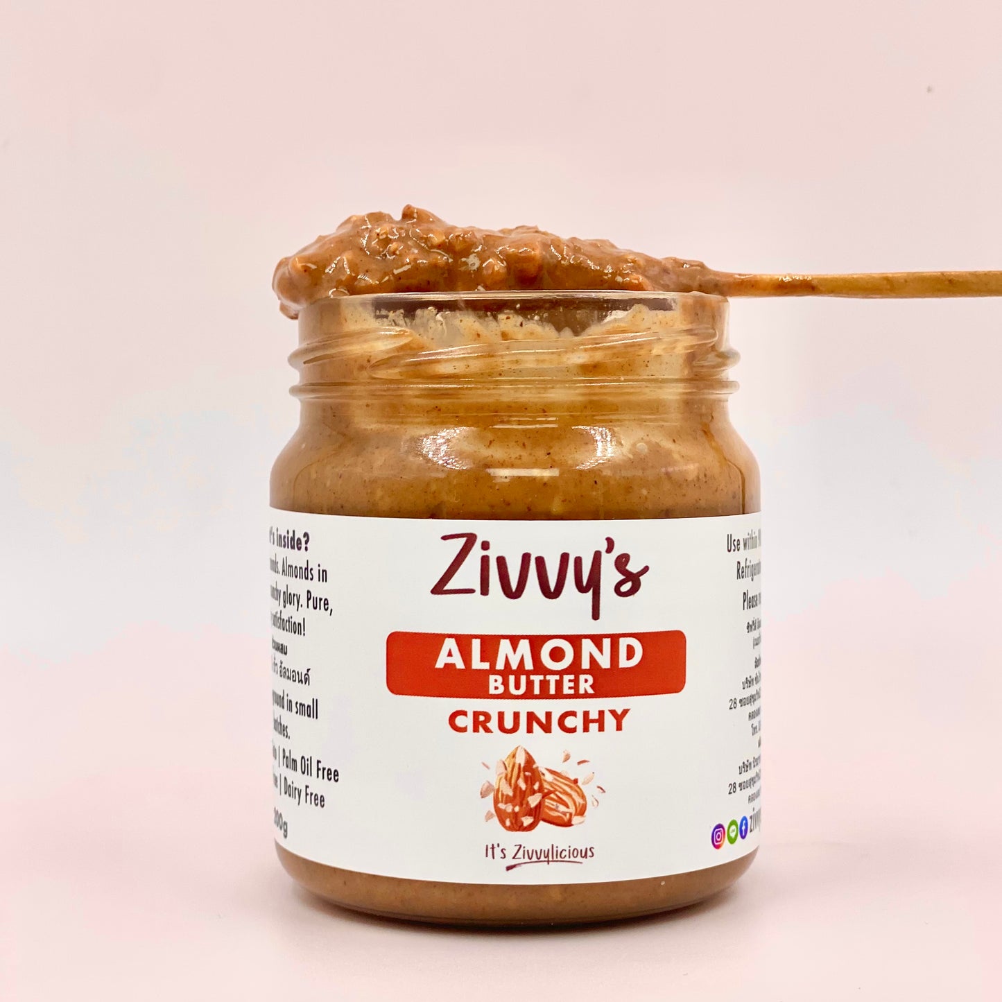 Crunchy Almond Butter – Extra Crunch, Roasted Almonds, 100% Pure | Zivvy's