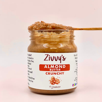 Crunchy Almond Butter – Extra Crunch, Roasted Almonds, 100% Pure | Zivvy's