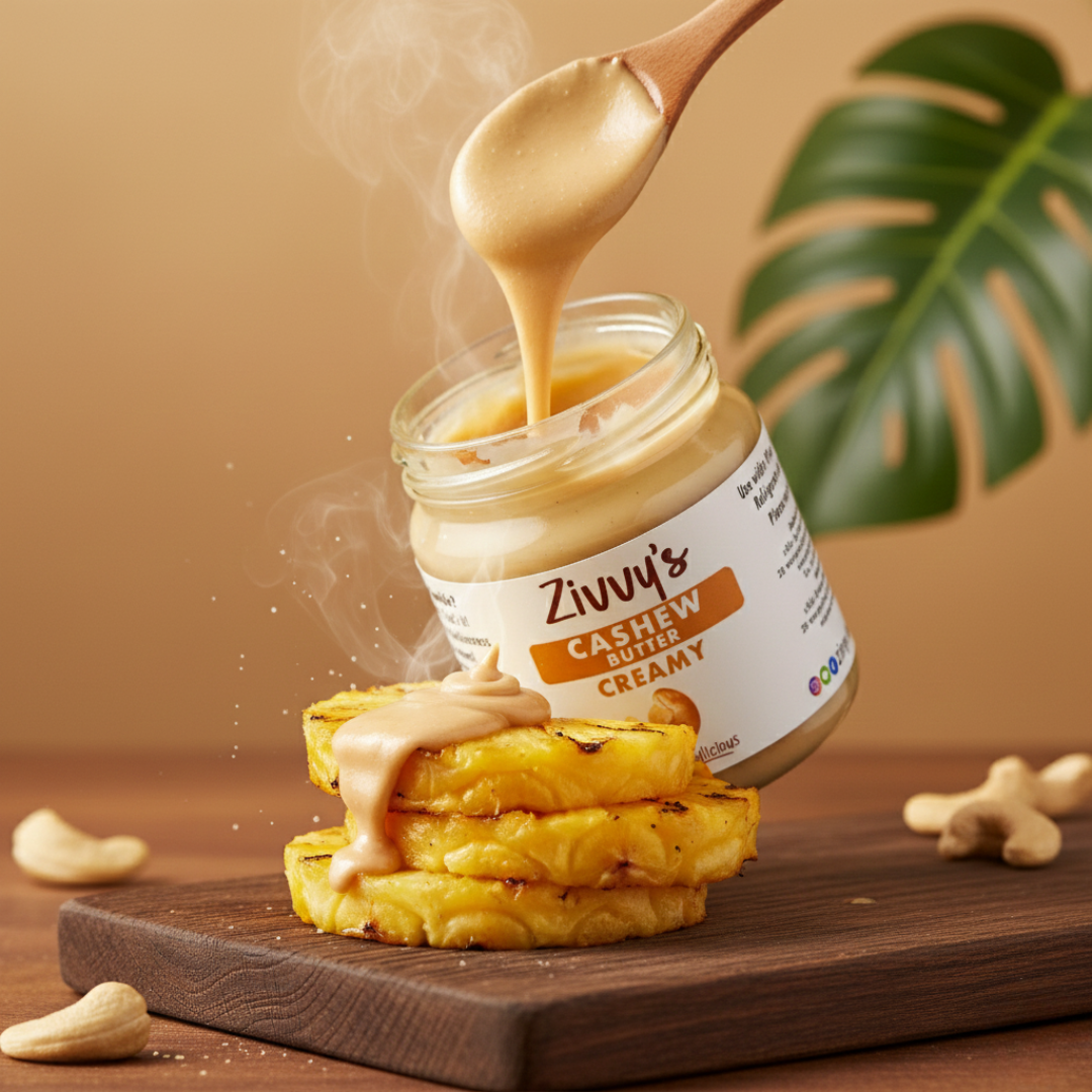 เนยเม็ดมะม่วงหิมพานต์เนื้อครีม – เนียนนุ่ม หวานตามธรรมชาติ บดด้วยหิน ปราศจากสารเติมแต่ง | Zivvy's