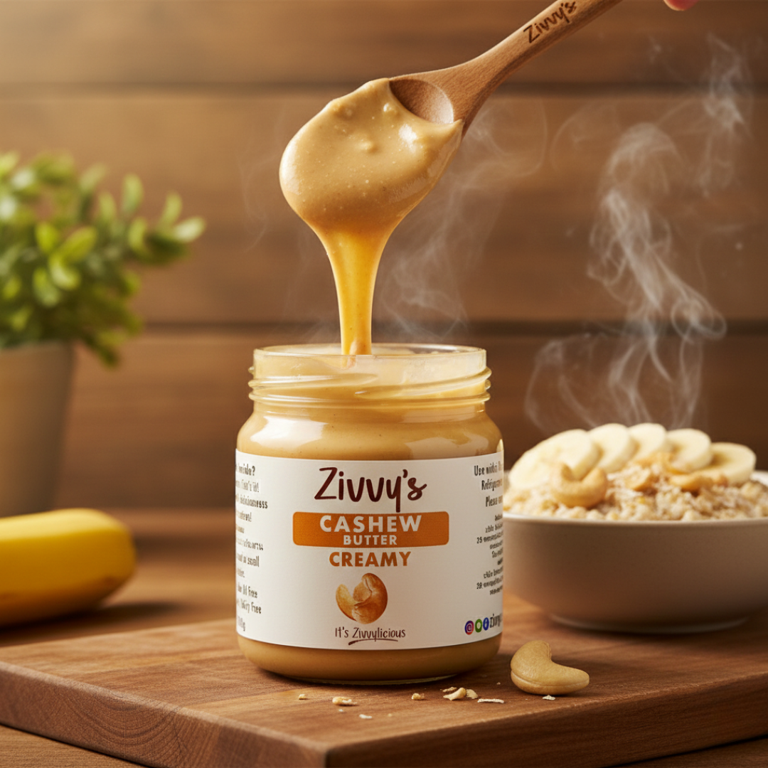 เนยเม็ดมะม่วงหิมพานต์เนื้อครีม – เนียนนุ่ม หวานตามธรรมชาติ บดด้วยหิน ปราศจากสารเติมแต่ง | Zivvy's