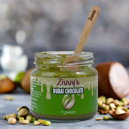 Pistachio Dubai Chocolate with White and Dark Chocolate and Roasted Shredded Coconut as Kunafa | Zivvy's