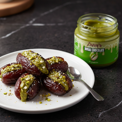 Pistachio Dubai Chocolate with White and Dark Chocolate and Roasted Shredded Coconut as Kunafa | Zivvy's