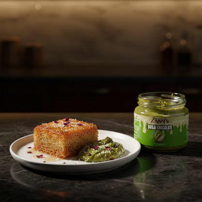 Pistachio Dubai Chocolate with White and Dark Chocolate and Roasted Shredded Coconut as Kunafa | Zivvy's