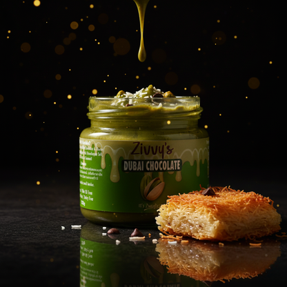 Pistachio Dubai Chocolate with White and Dark Chocolate and Roasted Shredded Coconut as Kunafa | Zivvy's