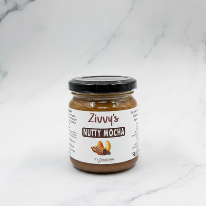ถั่วมอคค่าผสมอัลมอนด์ มะม่วงหิมพานต์ พีแคน โกโก้ ดาร์กช็อกโกแลต และกาแฟออร์แกนิก | Zivvy's