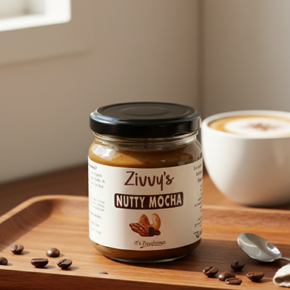 ถั่วมอคค่าผสมอัลมอนด์ มะม่วงหิมพานต์ พีแคน โกโก้ ดาร์กช็อกโกแลต และกาแฟออร์แกนิก | Zivvy's