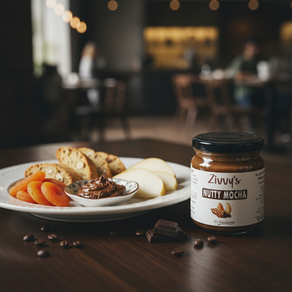 ถั่วมอคค่าผสมอัลมอนด์ มะม่วงหิมพานต์ พีแคน โกโก้ ดาร์กช็อกโกแลต และกาแฟออร์แกนิก | Zivvy's