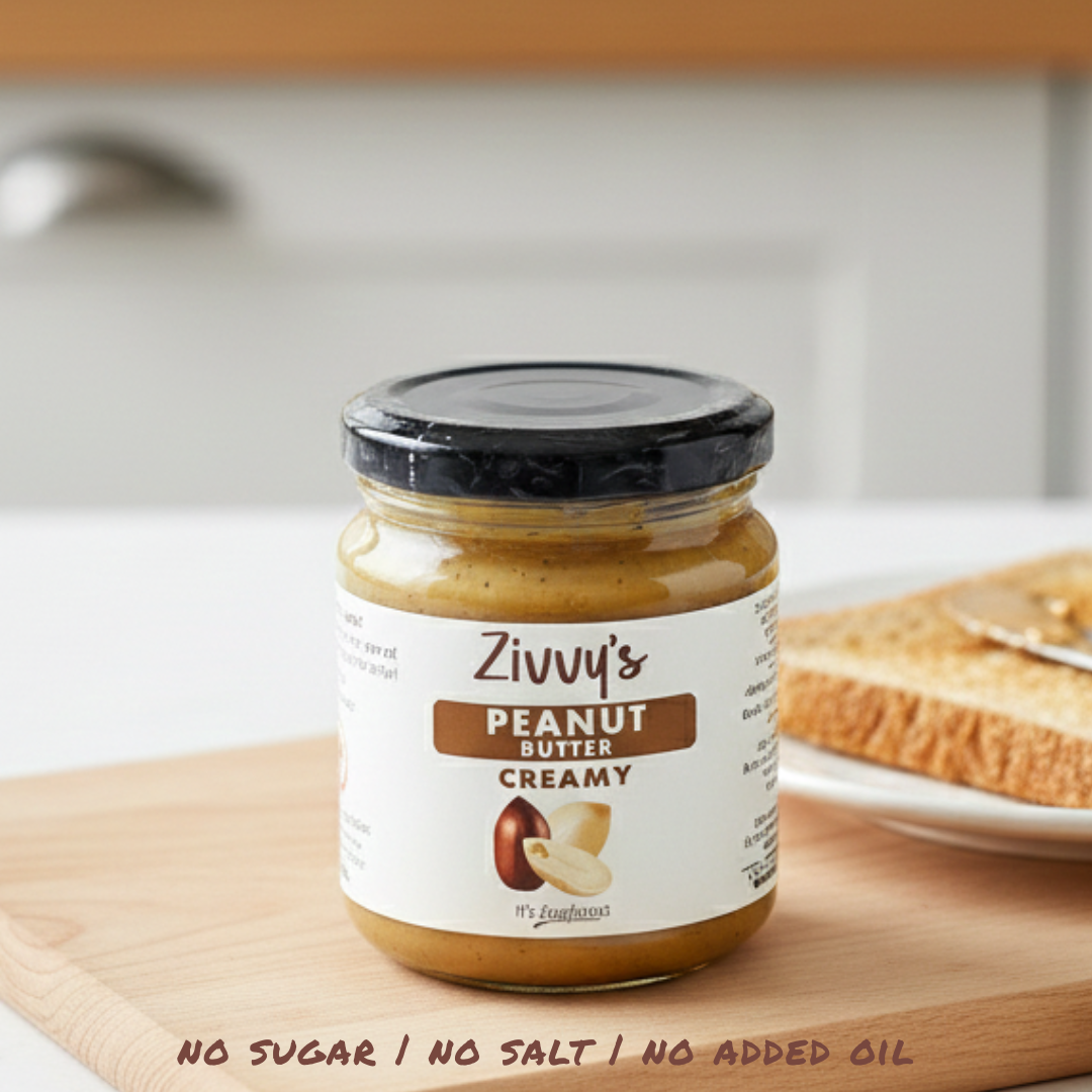 เนยถั่วลิสงครีม – บดด้วยหิน จากธรรมชาติ 100% ปราศจากสารเติมแต่ง | Zivvy's