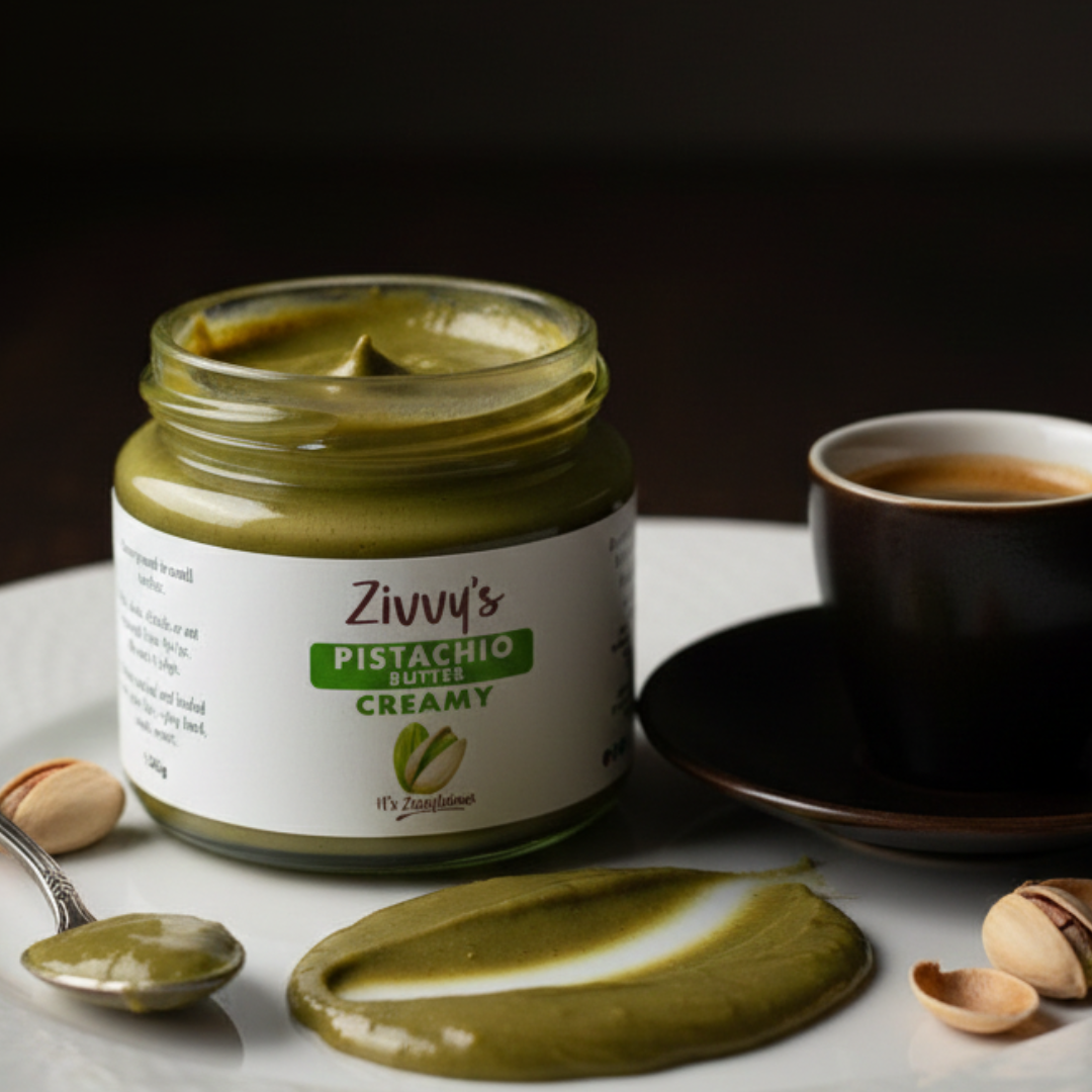 Creamy Pistachio Butter – Rich & Creamy, Handcrafted, Pure Pistachios, No Additives | Zivvy's