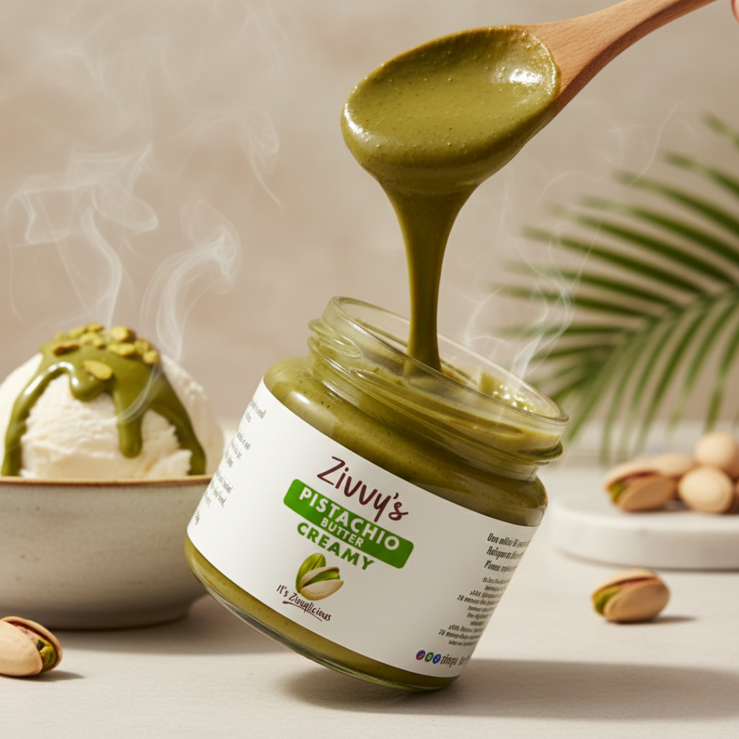 Creamy Pistachio Butter – Rich & Creamy, Handcrafted, Pure Pistachios, No Additives | Zivvy's