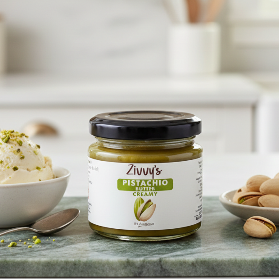 Creamy Pistachio Butter – Rich & Creamy, Handcrafted, Pure Pistachios, No Additives | Zivvy's