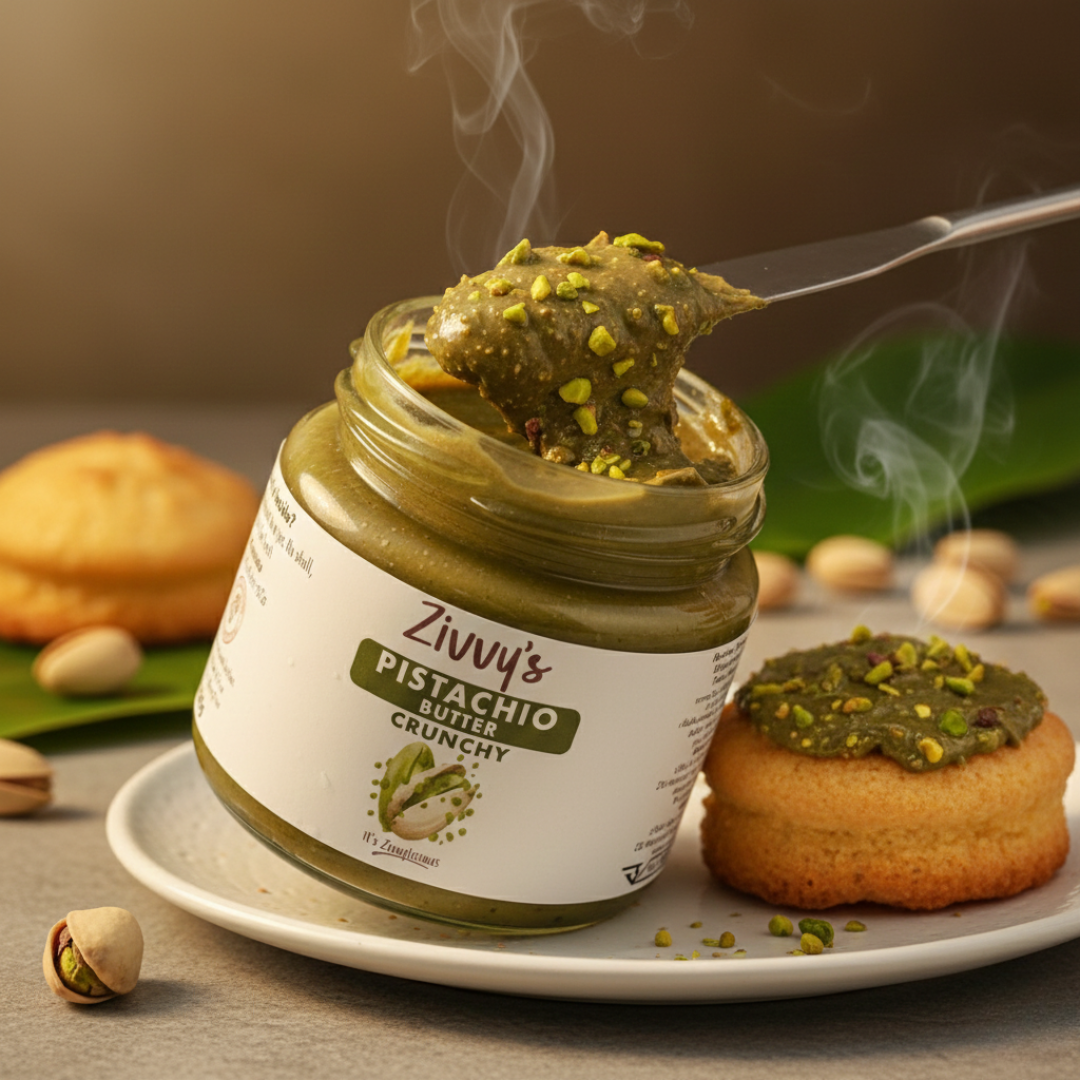 เนยพิสตาชิโอกรุบกรอบ – ทำด้วยมือ ทำจากพิสตาชิโอ 100% ไม่มีสารเติมแต่ง | Zivvy's