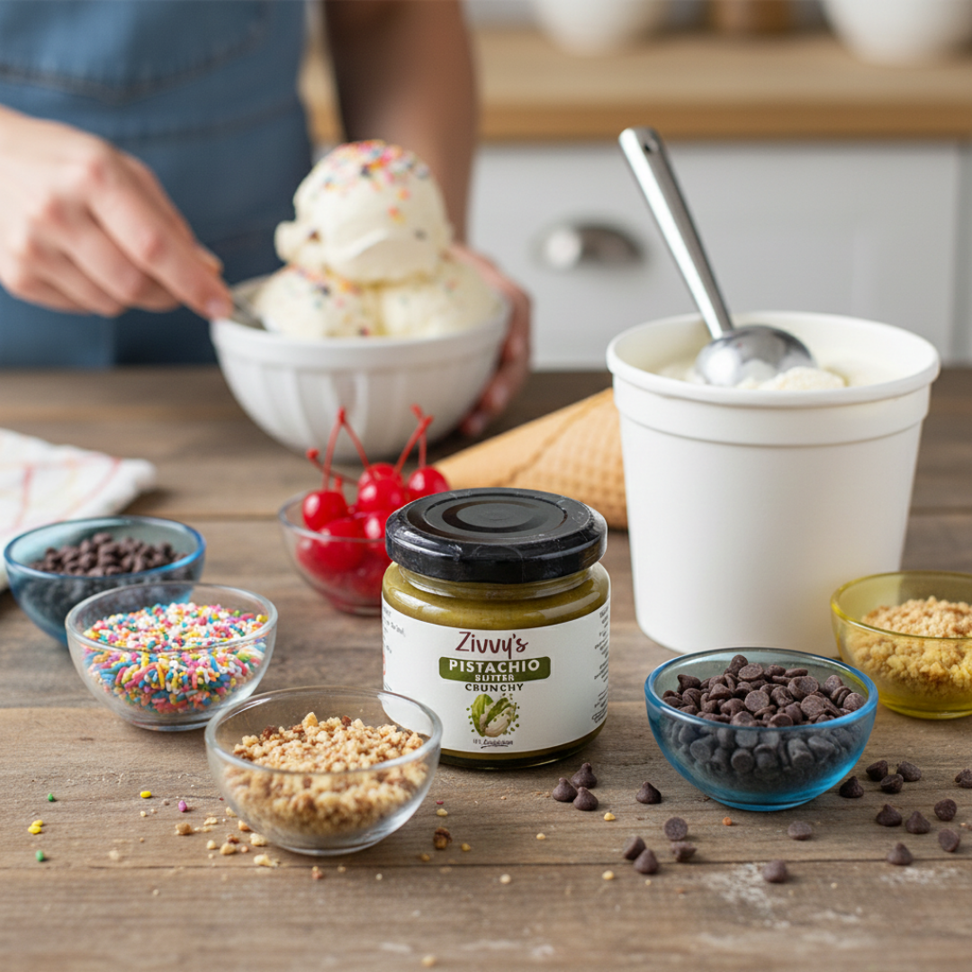 เนยพิสตาชิโอกรุบกรอบ – ทำด้วยมือ ทำจากพิสตาชิโอ 100% ไม่มีสารเติมแต่ง | Zivvy's