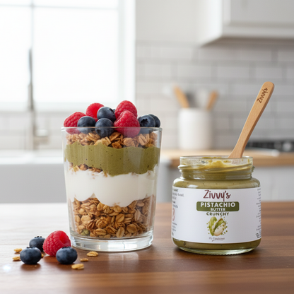 เนยพิสตาชิโอกรุบกรอบ – ทำด้วยมือ ทำจากพิสตาชิโอ 100% ไม่มีสารเติมแต่ง | Zivvy's