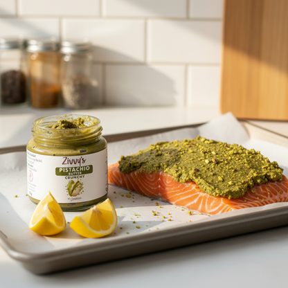 เนยพิสตาชิโอกรุบกรอบ – ทำด้วยมือ ทำจากพิสตาชิโอ 100% ไม่มีสารเติมแต่ง | Zivvy's